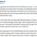 Байден Трампга Ғазодаги урушни тугатгани учун миннатдорлик билдирди 
