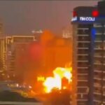 Дубайга зарба берган ракетани портлаши!.. (видео)