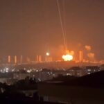 Ракеталар Эронники, портлаётган жойи Тель-Авив (видео)