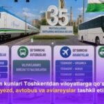 Байрам кунлари Тошкентдан вилоятларга қўшимча поезд, автобус ва авиарейслар ташкил этилади