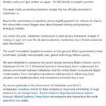 Google раҳбарияти Ўзбекистондаги ислоҳотларни Google Pay мисолида юқори баҳолади